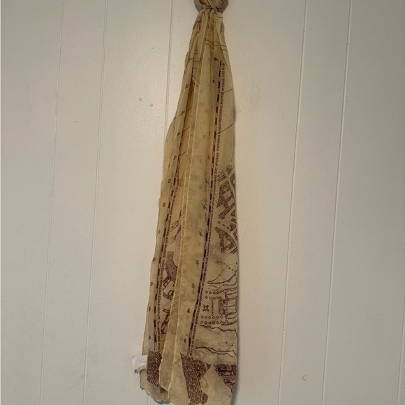 Beige and Brown Patterned Scarf - Picture 1 of 12